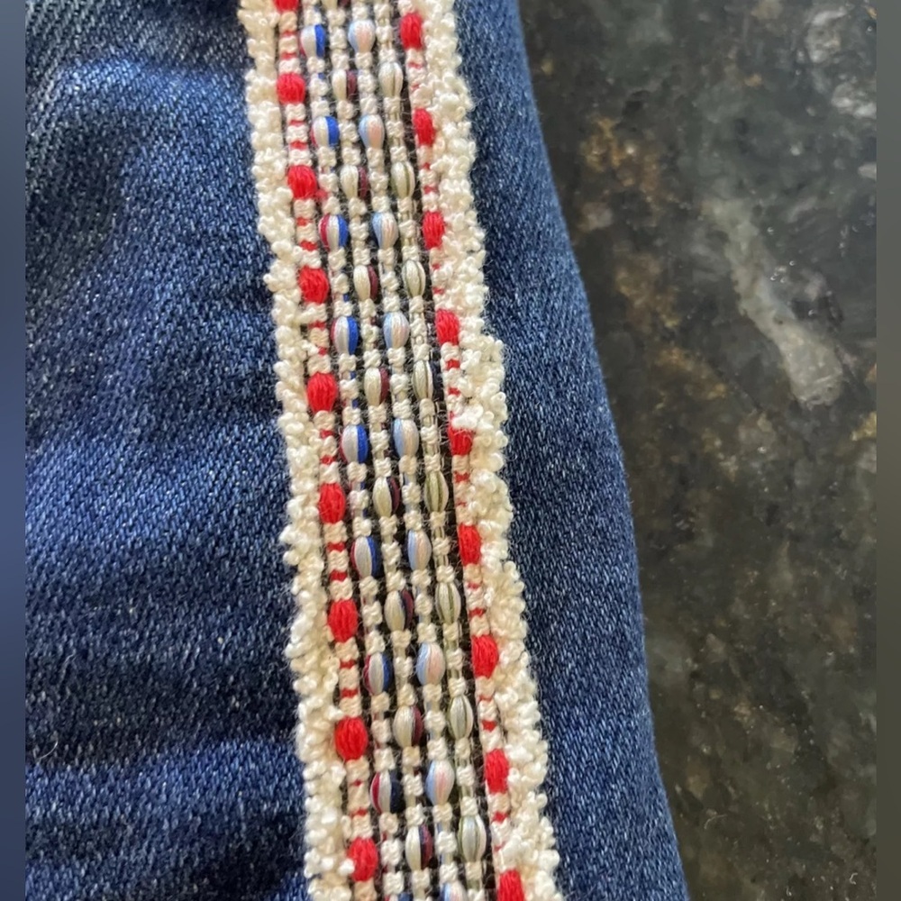 Anthropologie Pilcro Embroidered Side Stripe Slim Boyfriend Jeans, Sz 26/2 - Picture 7 of 11